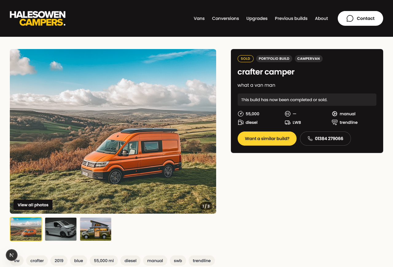 Vehicle detail · sold build still live