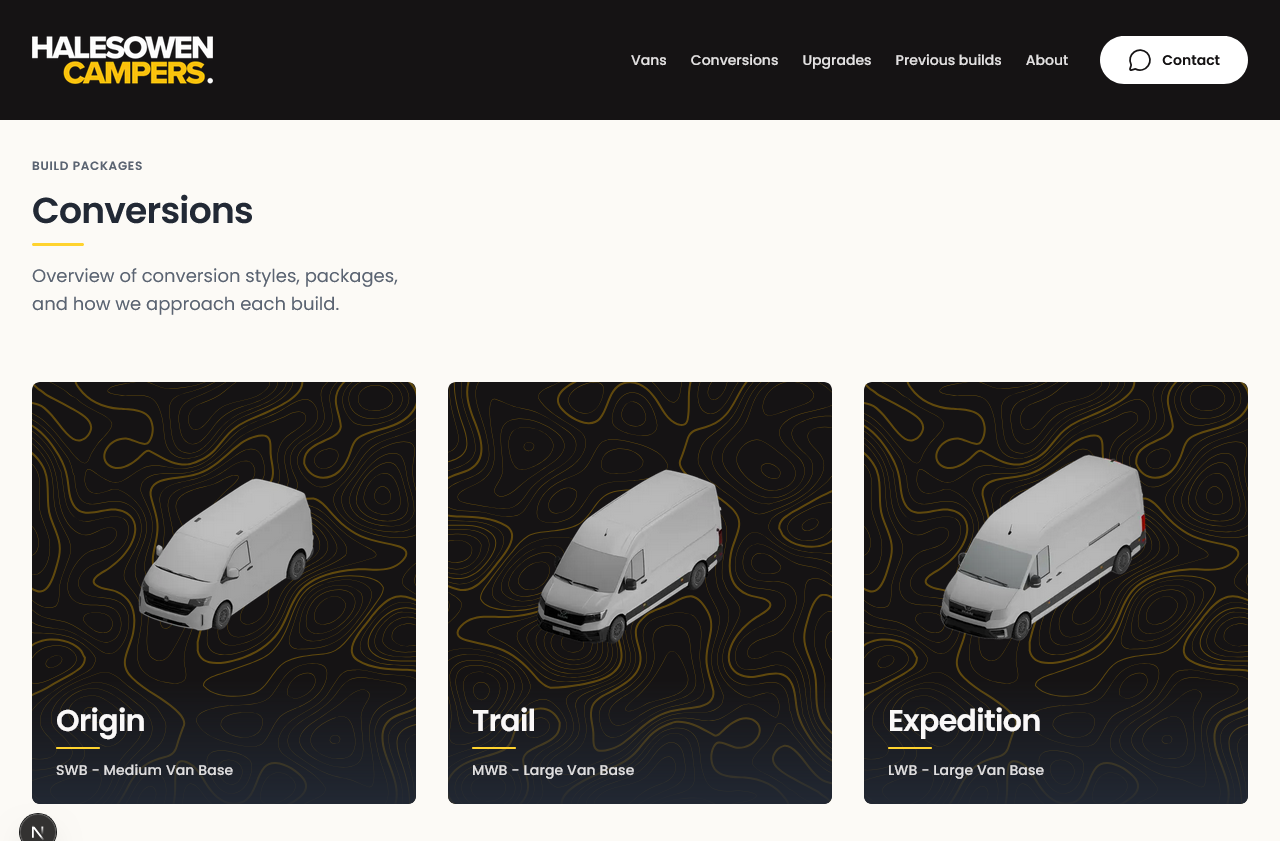Conversion package detail page
