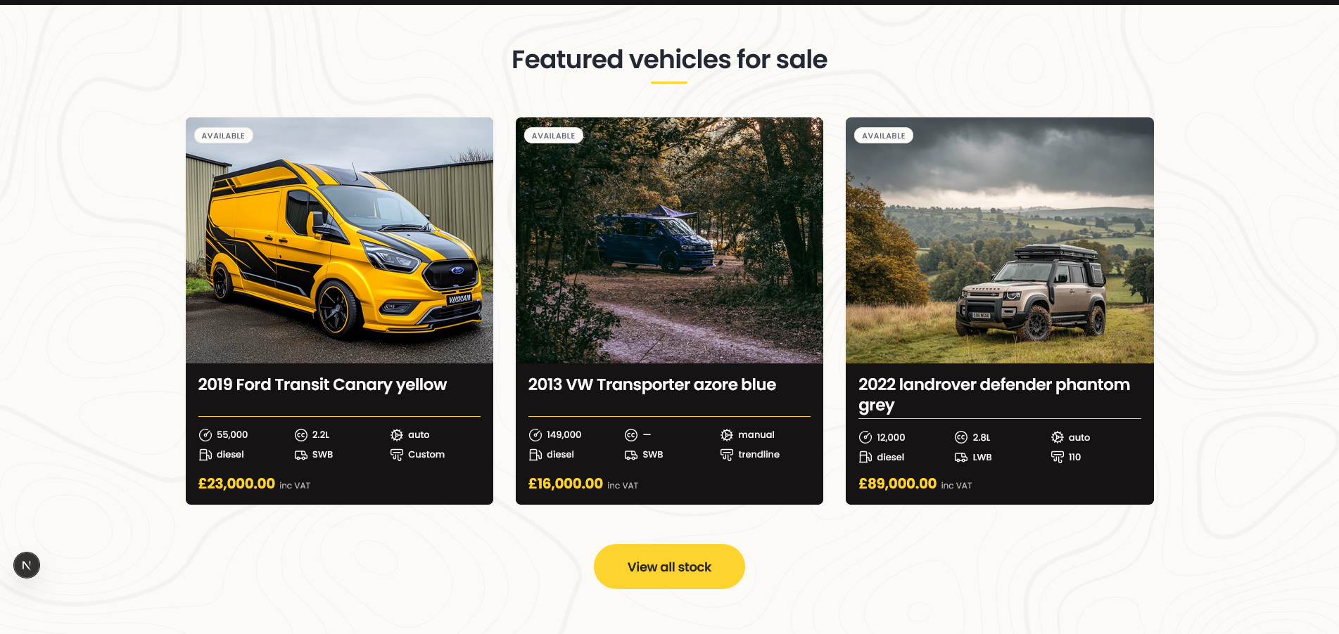 Public vehicle detail page